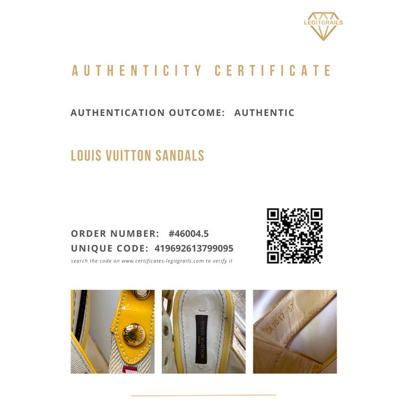 Louis Vuitton Logo Wedge Sandals Heels Espadrilles Cream w Yellow Patent EU 37 - Picture 11 of 11